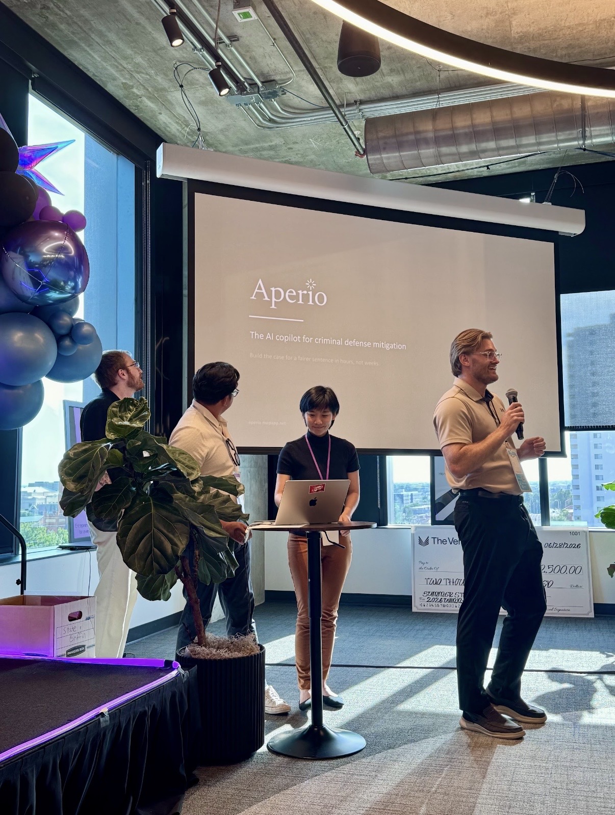 Aperio team presenting the platform to an audience